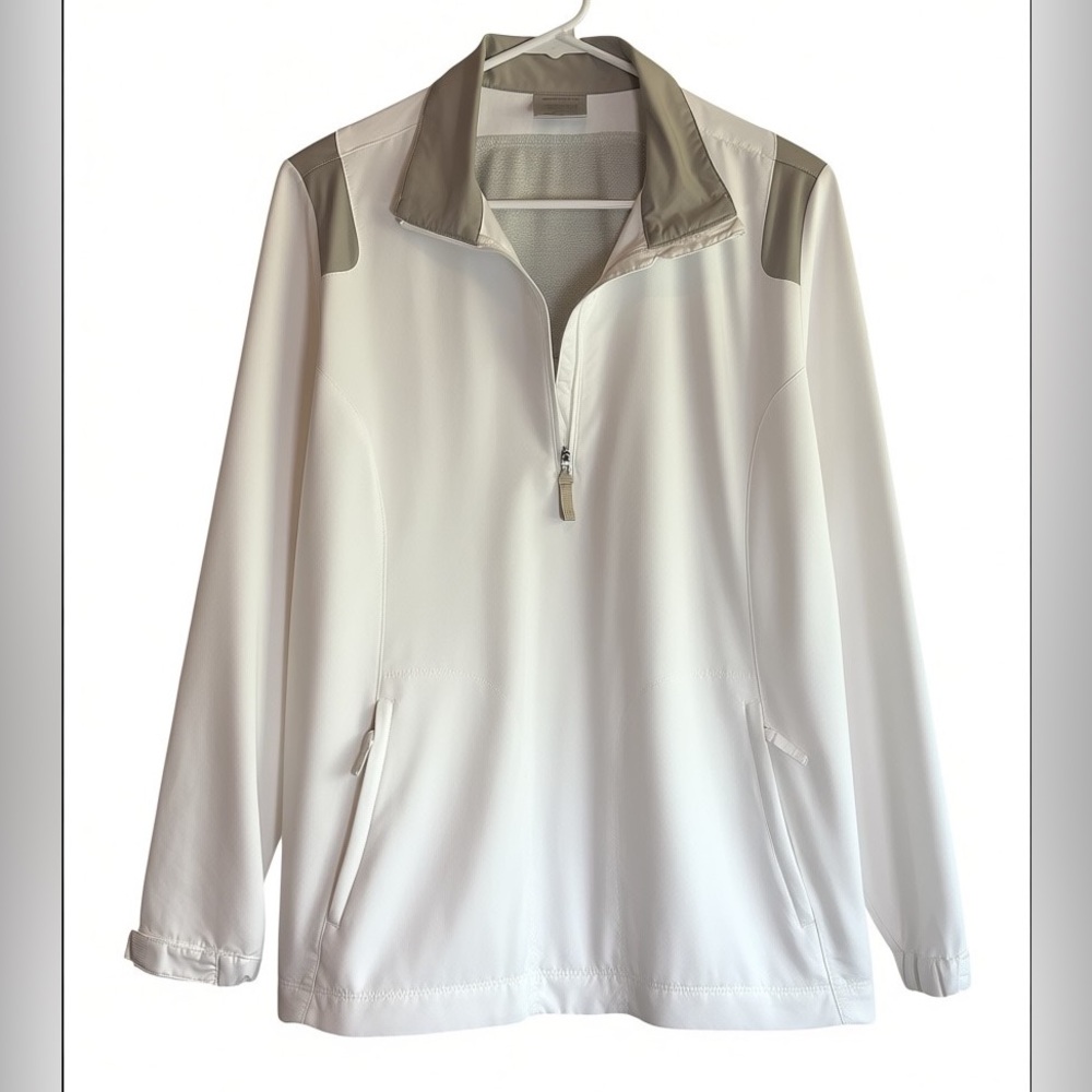 Nike Golf Pullover Jacket White Lightweight 1/2 Zip Windbreaker Women’s Medium